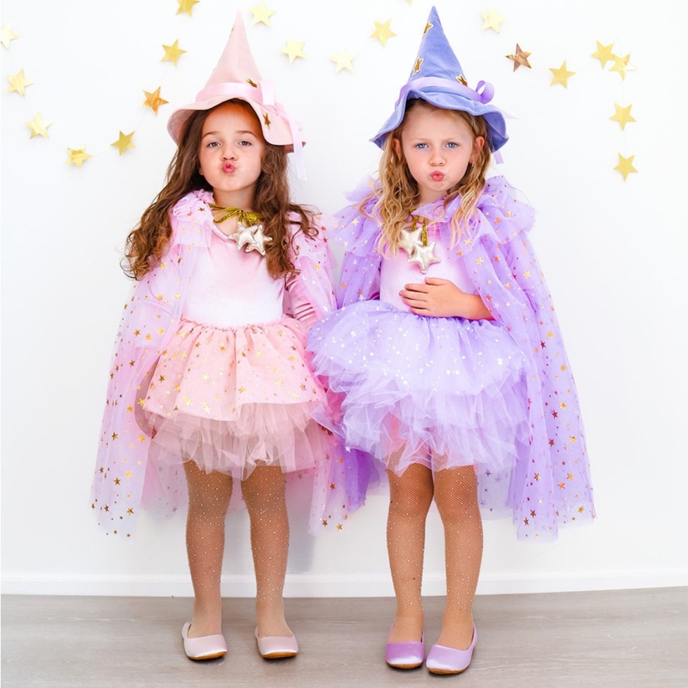 Fancy Shmancy Baby kids pink 7Y and purple 5T witch costumes